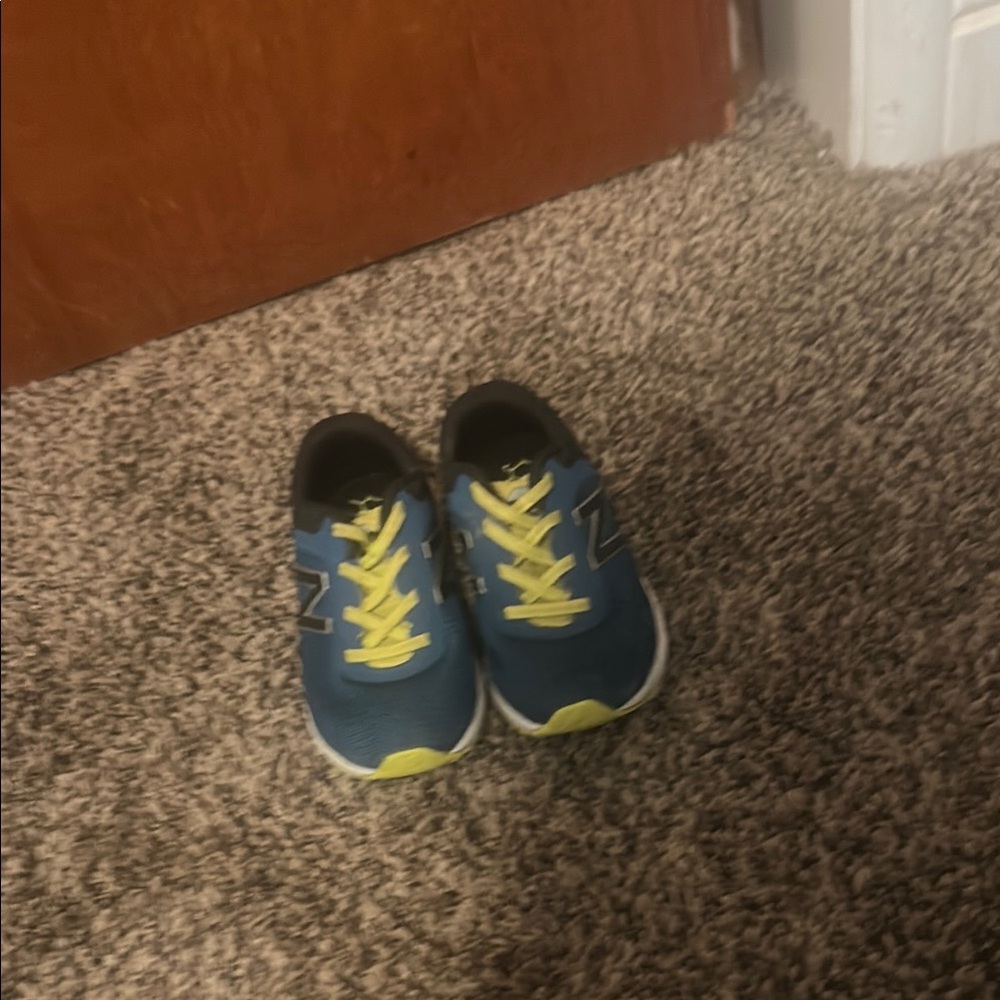 New Balance Kids Sneakers in Blue and Neon Yellow